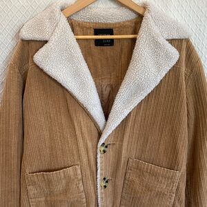 Cotton On Tan/Cream Corduroy Jacket with Sherpa Detailing. Size 4.